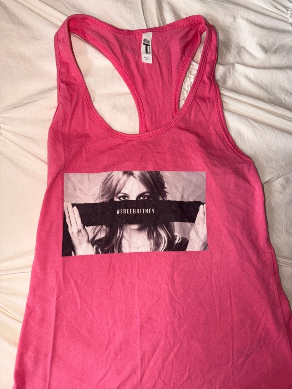 FREE BRITNEY SPEARS Pink Racerback Tank Top